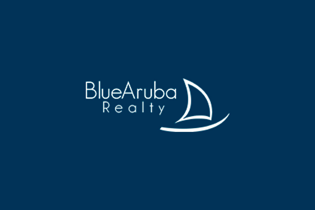 Bluearuba realty logo blue background